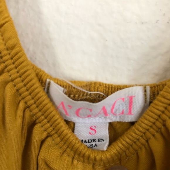 Frill Layered Bodysuit Mustard S - Picture 4 of 6